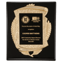 Black Piano Finish Plaque w/Scroll Frame and Black Plate