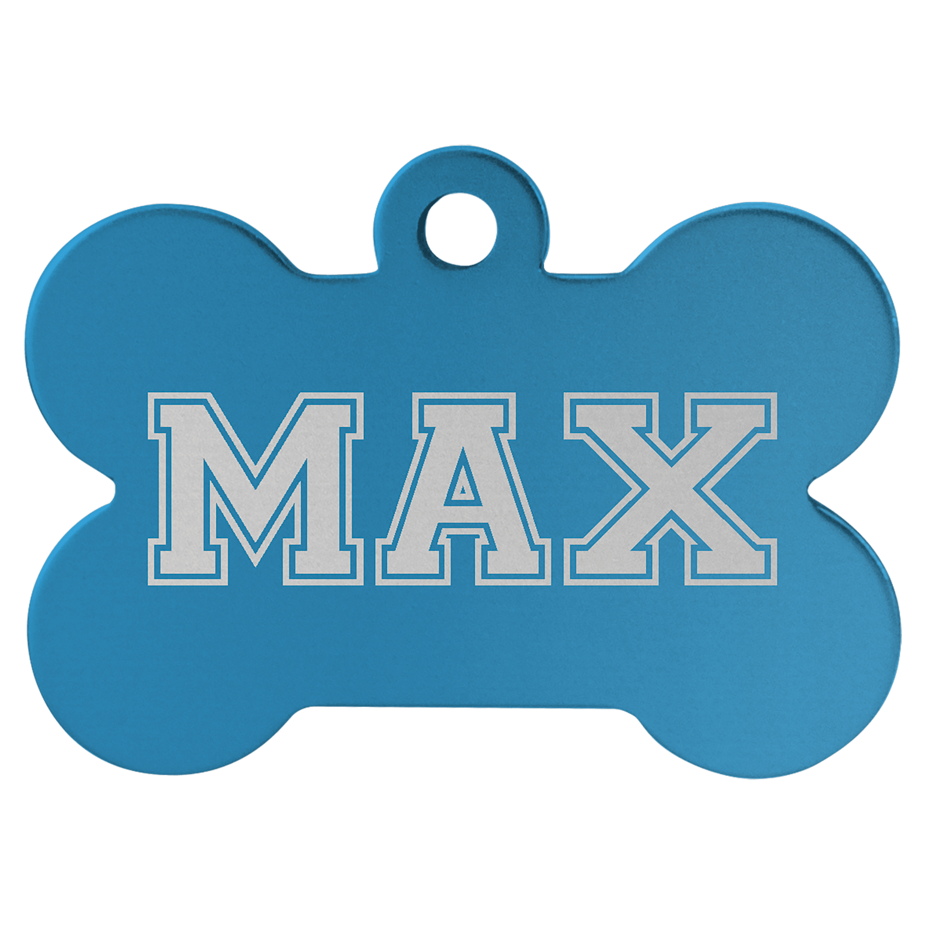 1.5" x 1" Blue Anodized Aluminum Bone Pet Tag