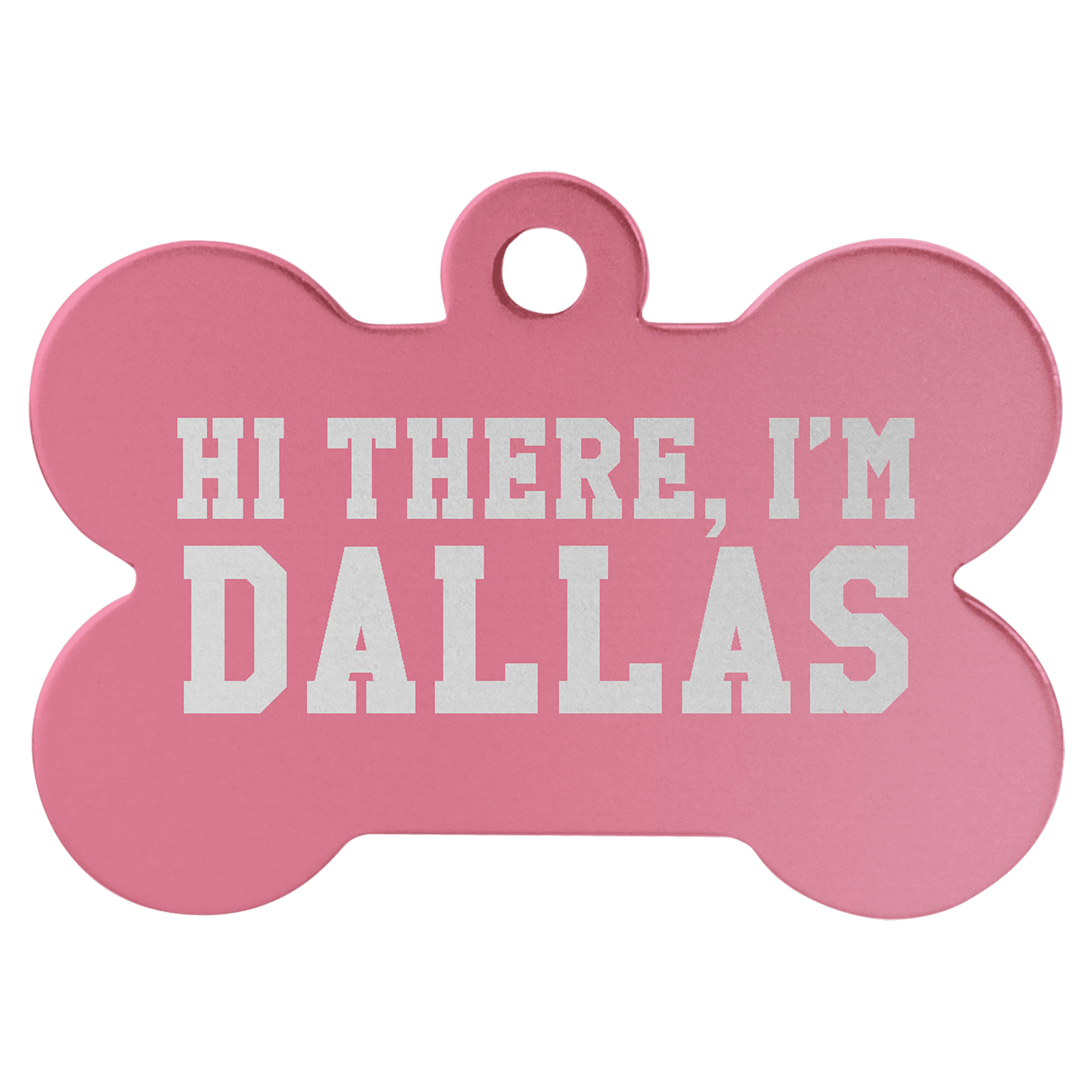 1.5" x 1" Pink Anodized Aluminum Bone Pet Tag