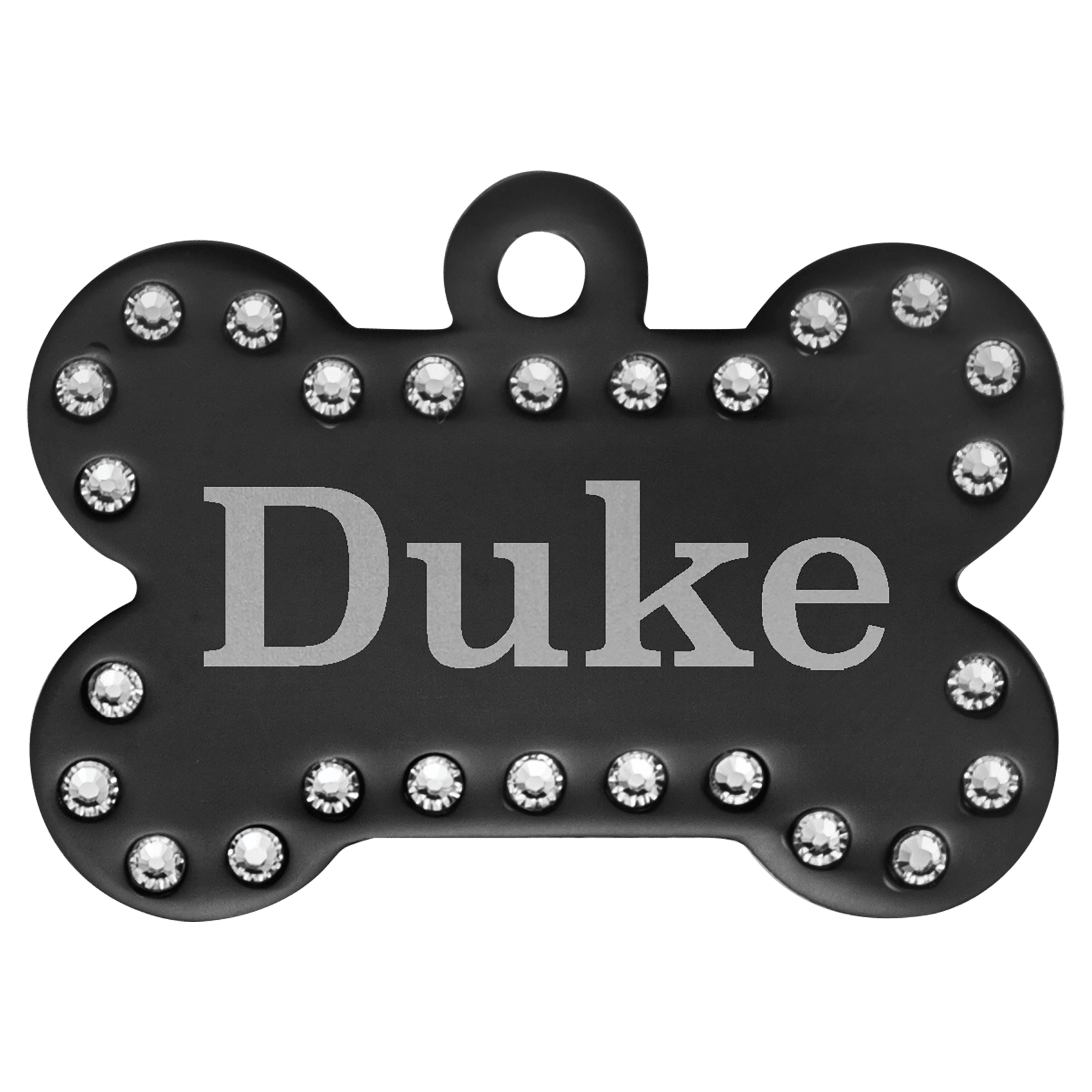Black Anodized Aluminum Swarovski Bling Bone with Tab