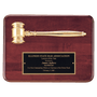 Rosewood Piano Finish Plaque w/a Gold Electroplated Gavel
