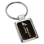 1" x 3.75" Chrome Plated Key Ring with Black Aluminum Insert