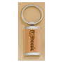 7/8" x 1.25" Rectangle Silver Key Ring with Maplewood Insert