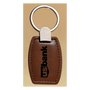 1.4" x 3.4" Leather Key Ring with Silver Hardware