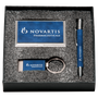 Marbleized Leather Pen, Keychain, Card Holder Set - HLDR17