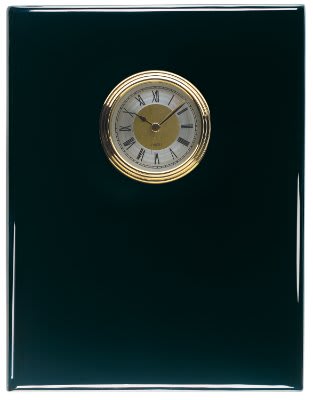8" x 10" Black Piano Finish Clock Plaque