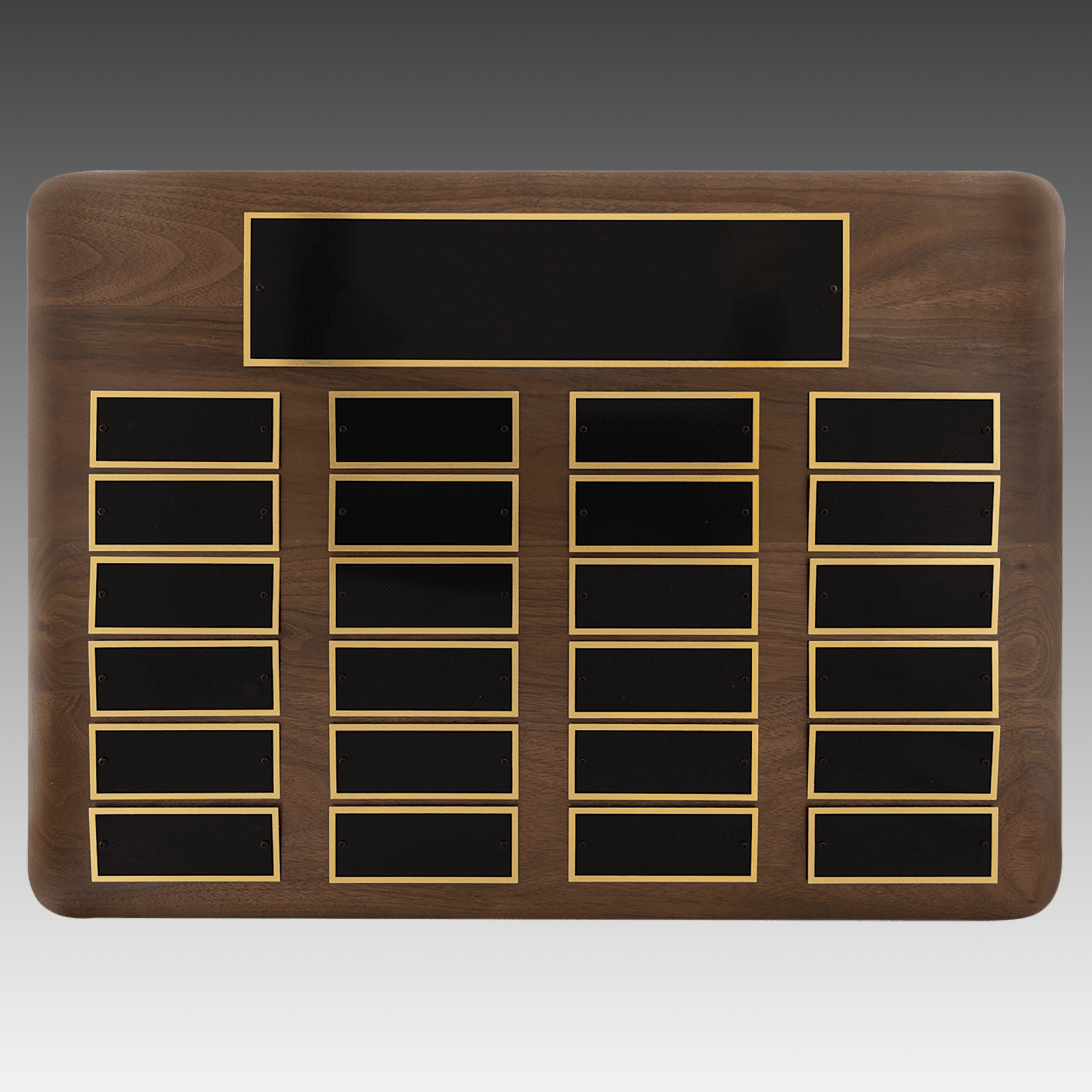 American Walnut Horizontal Perpetual Plaque w/Brass Plates - PP33