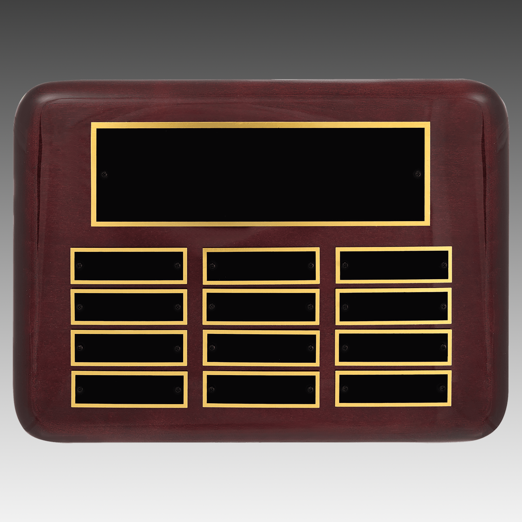 Rosewood Piano 12 Plate Perpetual Plaque w/Brass Plates - PP36