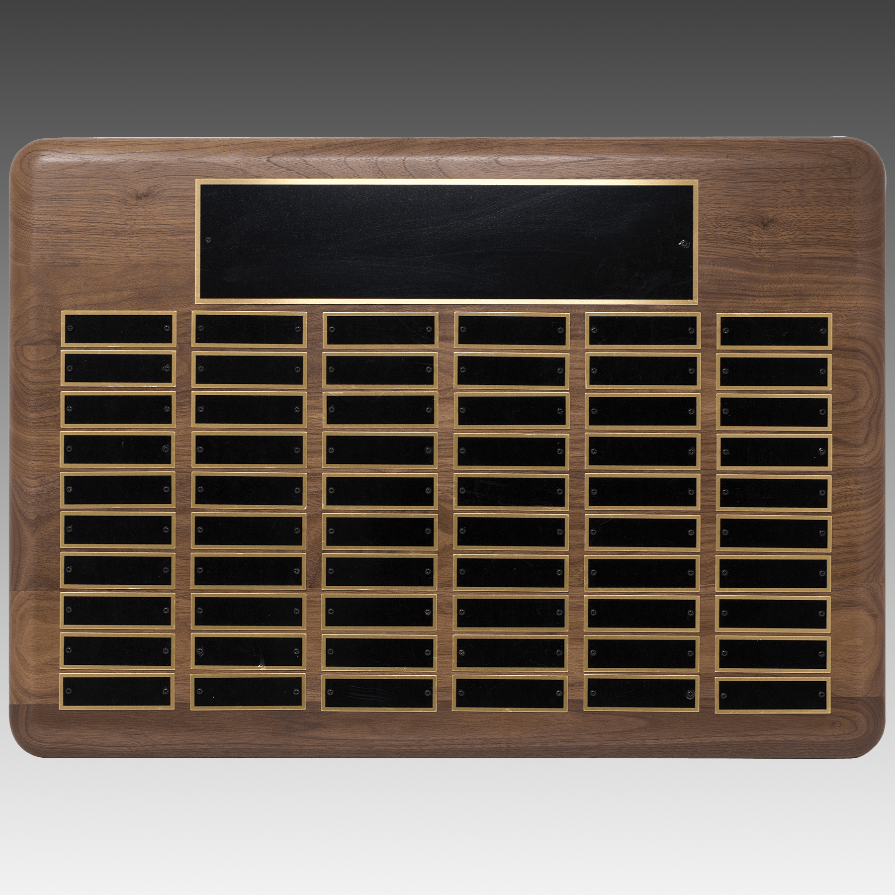 American Walnut Horizontal Perpetual Plaque w/Brass Plates - PP19