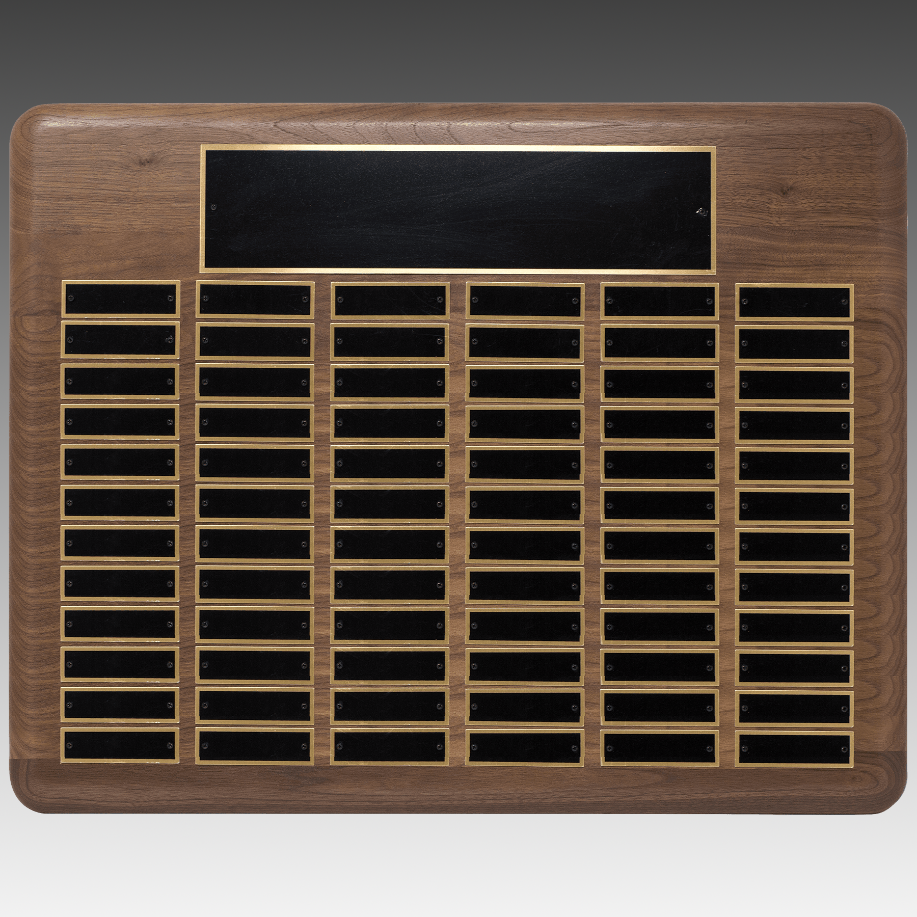 American Walnut Horizontal Perpetual Plaque w/Brass Plates - PP19