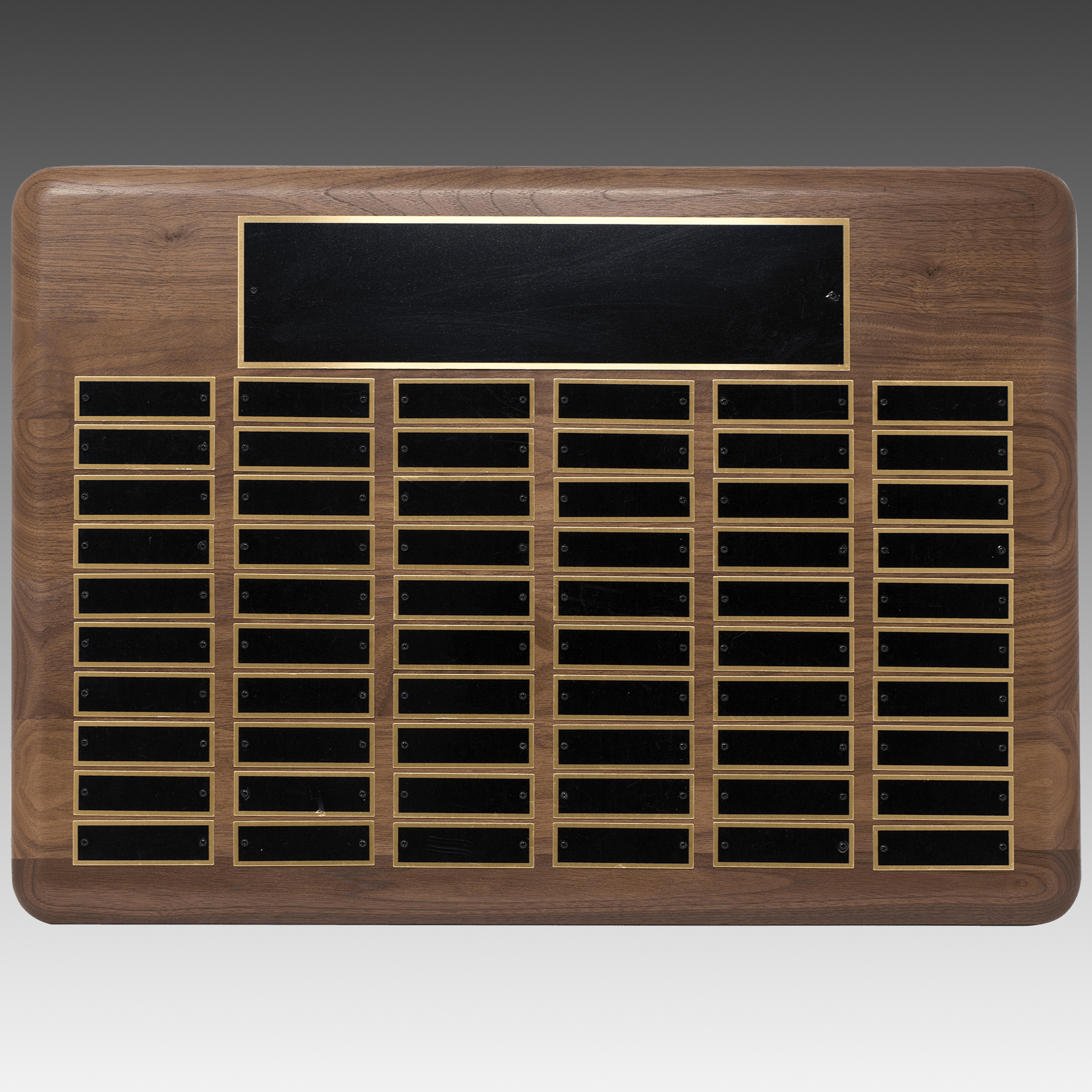 American Walnut Horizontal Perpetual Plaque w/Brass Plates - PP19