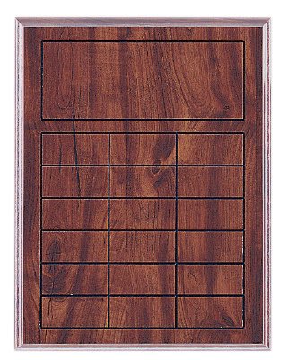 Cherry Finish Blank Perpetual Plaque for 18 Plates