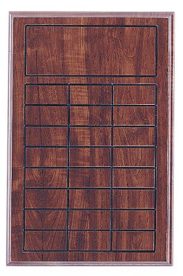 Cherry Finish Blank Perpetual Plaque for 24 Plates