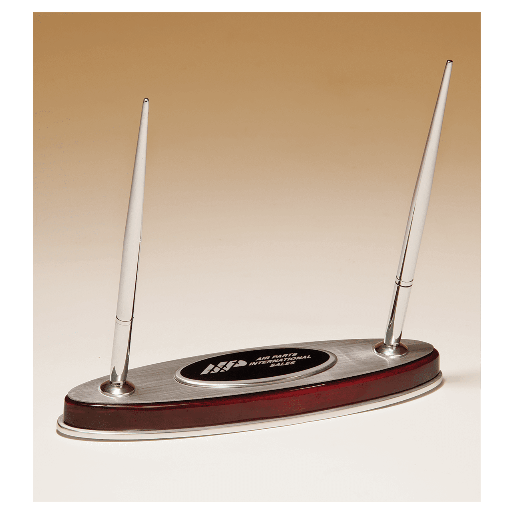 Rosewood Piano Finish Pen Set with Silver Aluminum Accents