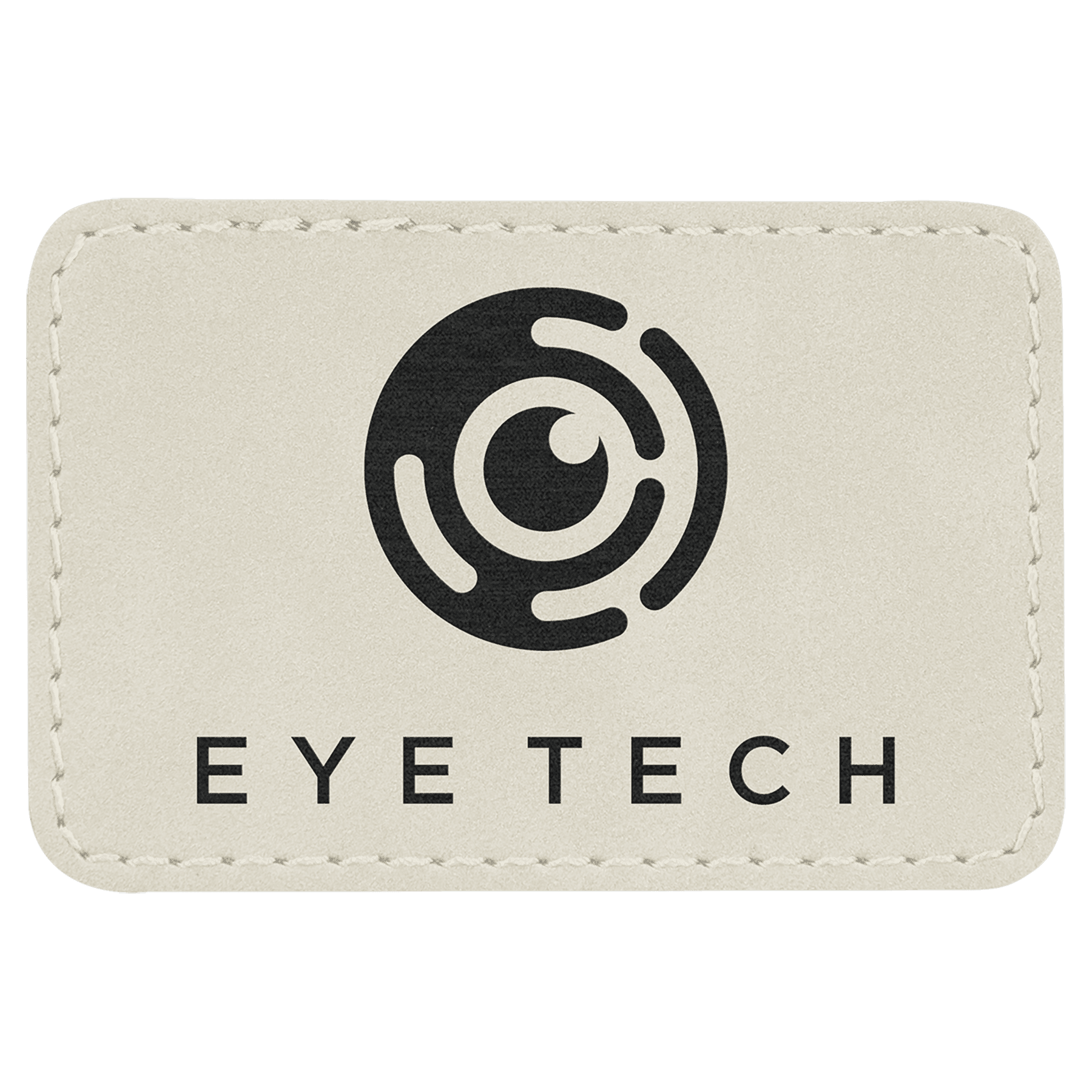 3" x 2" Rectangle White Leatherette Patch with Adhesive