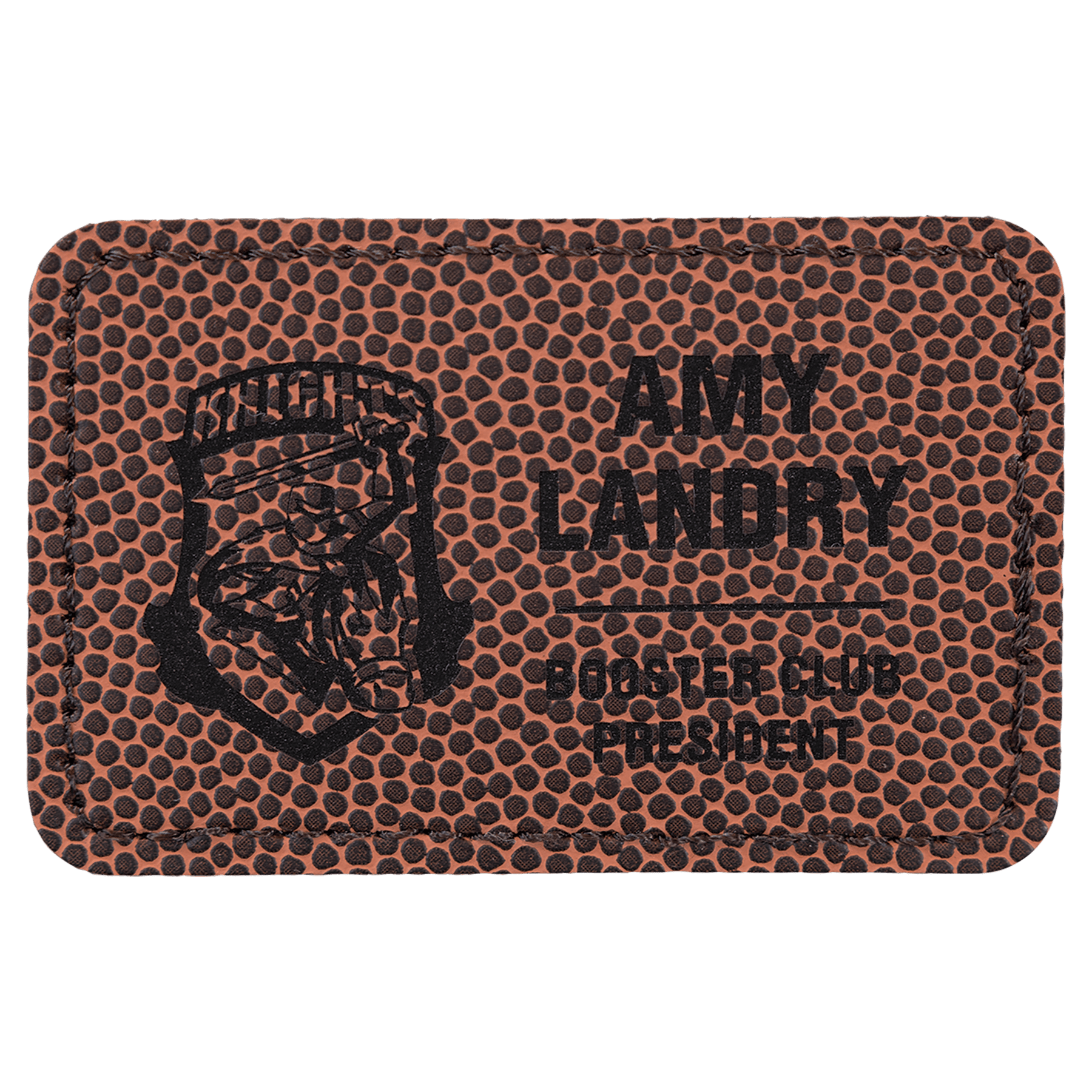 3" x 2" Rectangle Football Leatherette Patch with Adhesive
