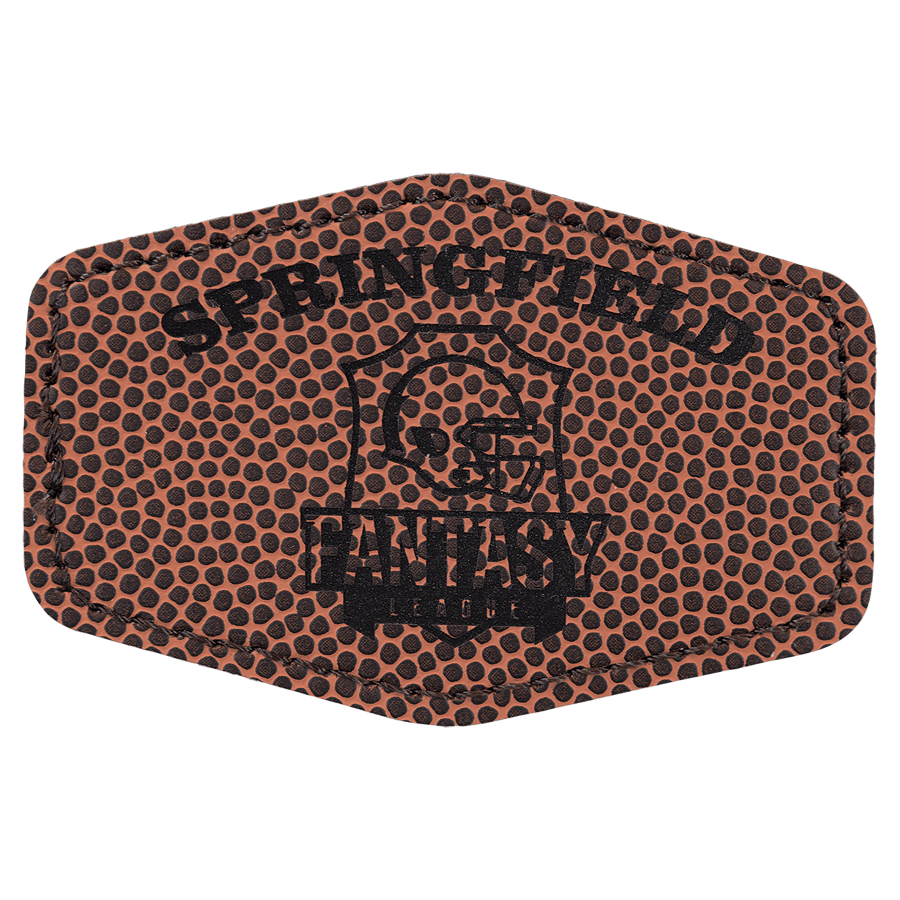 3" x 2" Hex Football Leatherette Patch with Adhesive
