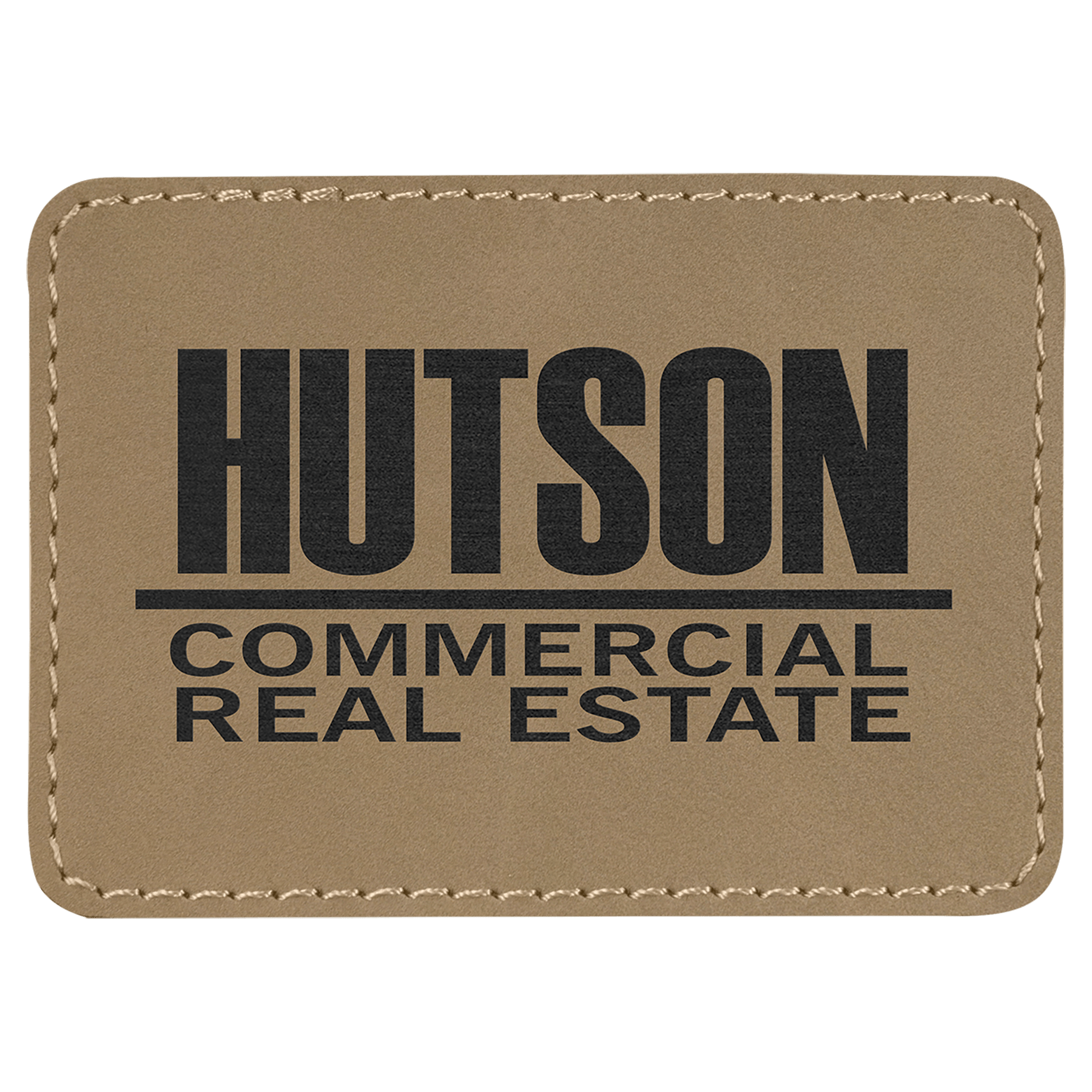 Rectangle Light Brown Leatherette Patch with Adhesive