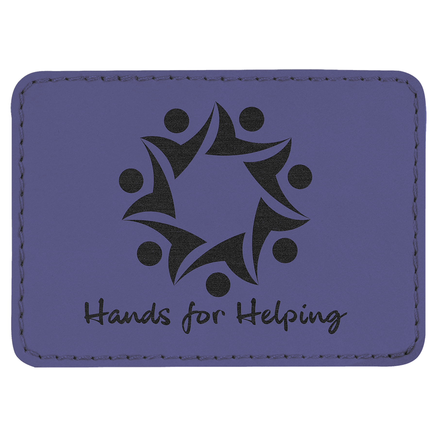 3.5" x 2.5" Rectangle Purple Leatherette Patch with Adhesive