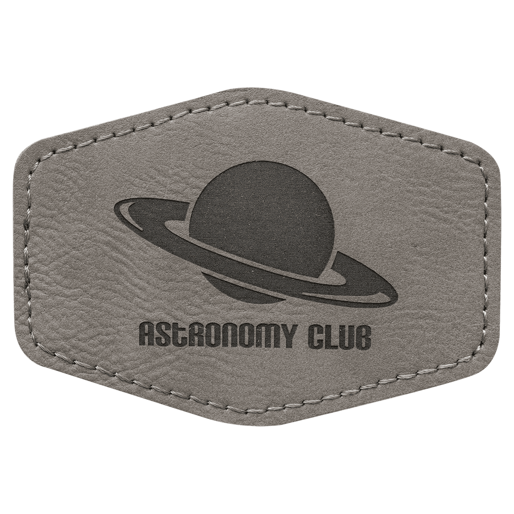 3.5" x 2.5" Hex Gray Leatherette Patch with Adhesive