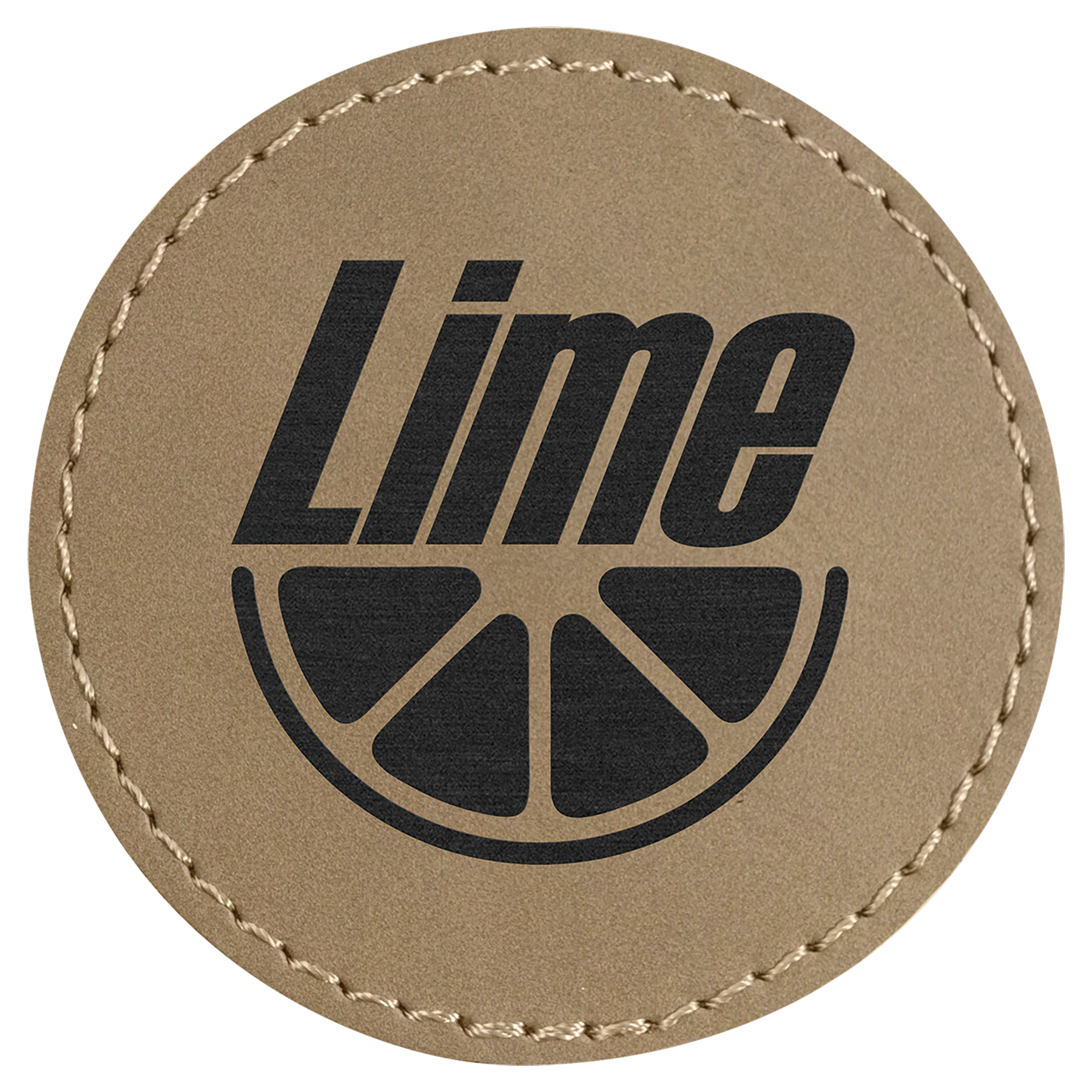 2.5" Round Light Brown Leatherette Patch with Adhesive