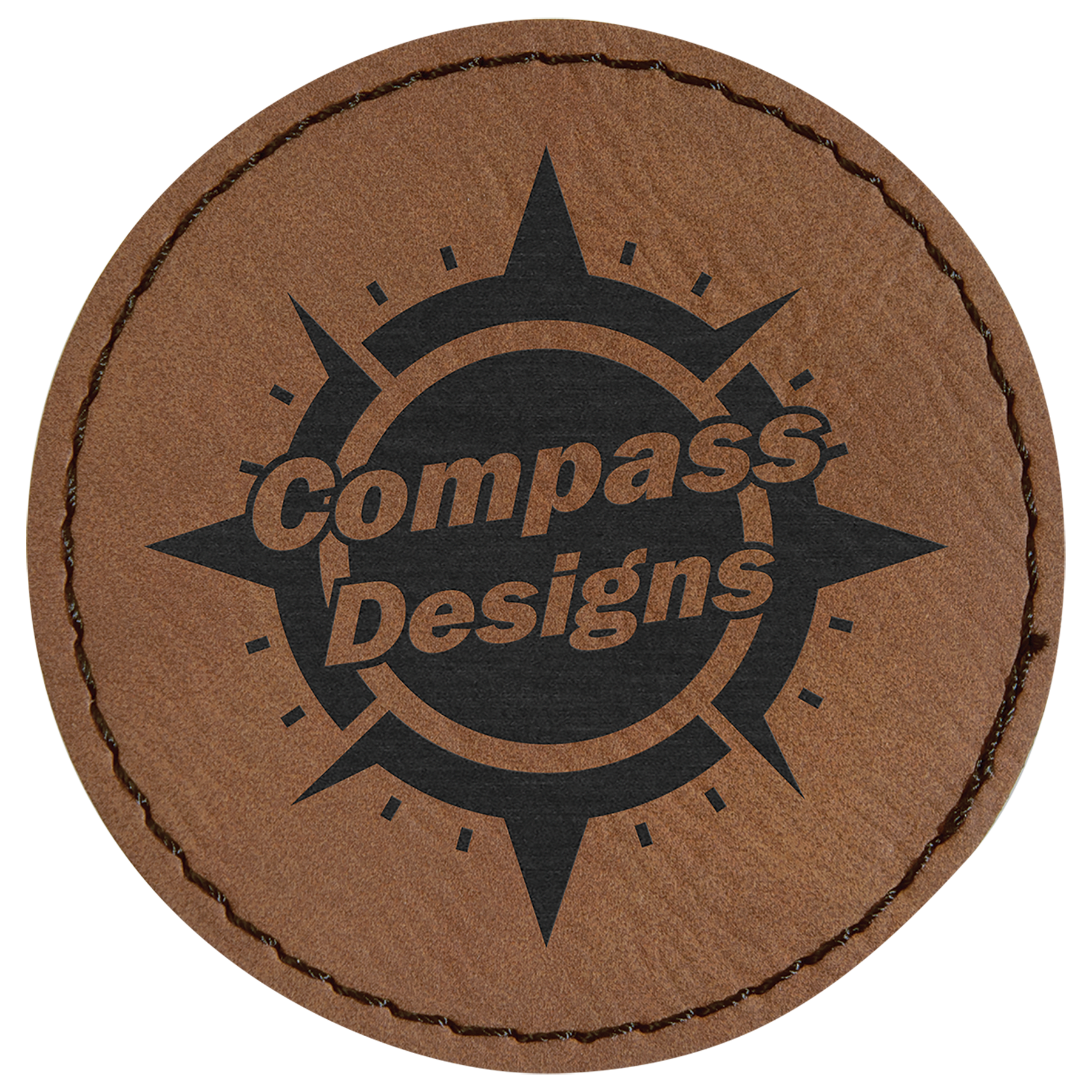 2.5" Round Dark Brown Leatherette Patch with Adhesive