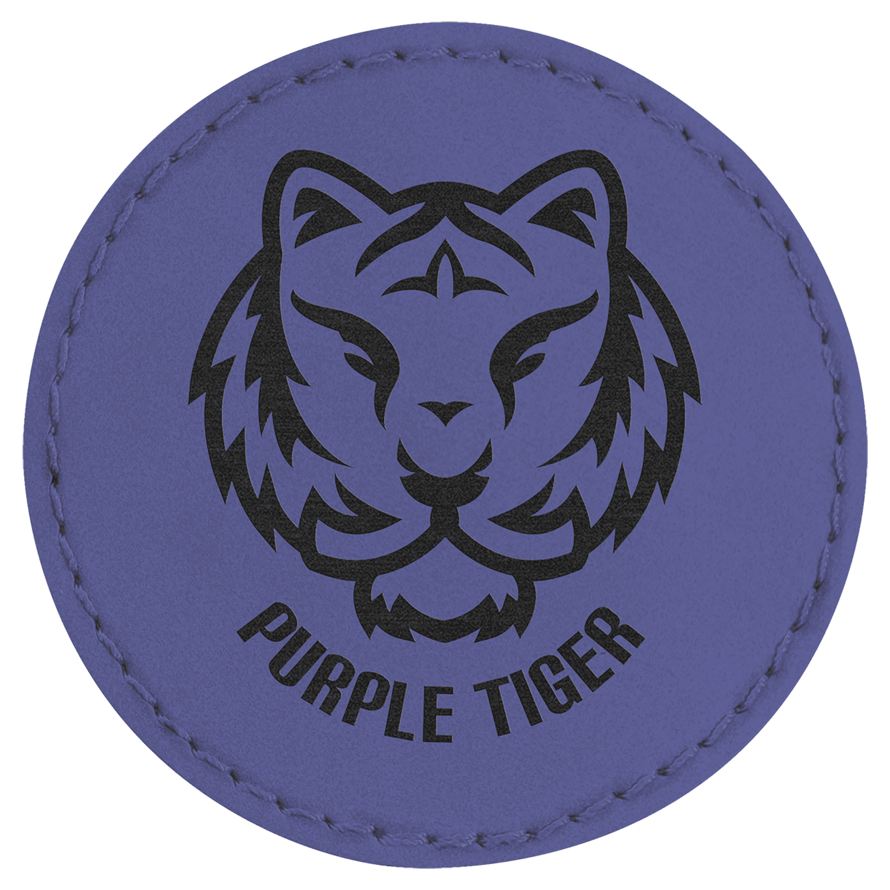 2.5" Round Purple Leatherette Patch with Adhesive