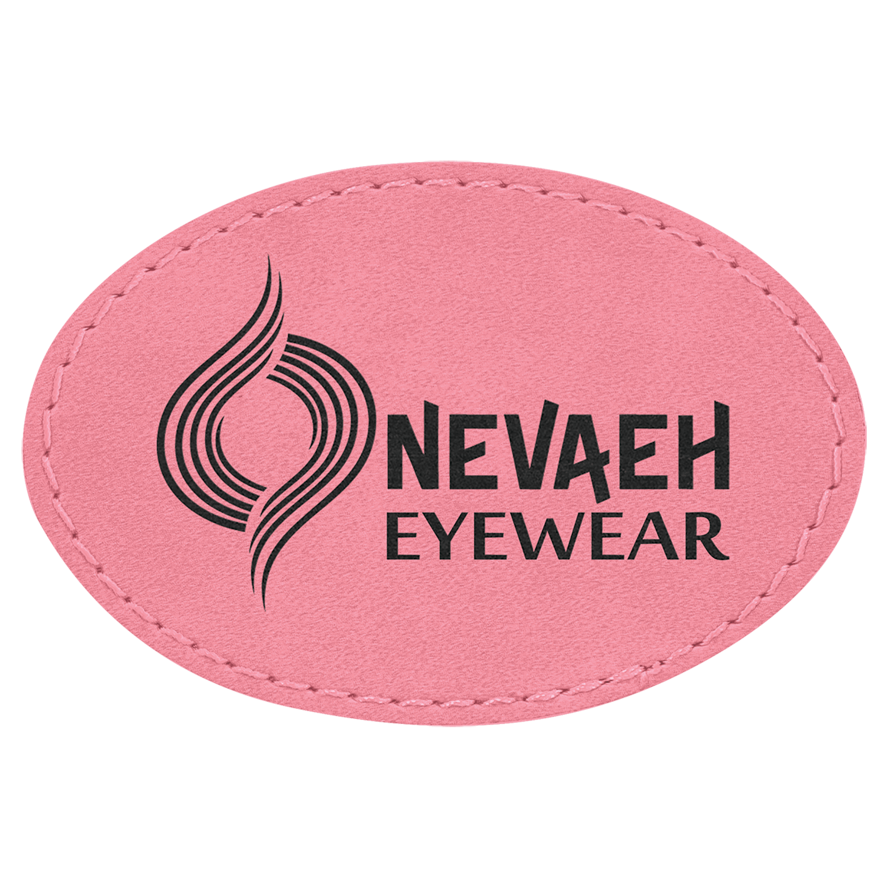 3" x 2" Oval Pink Leatherette Patch with Adhesive