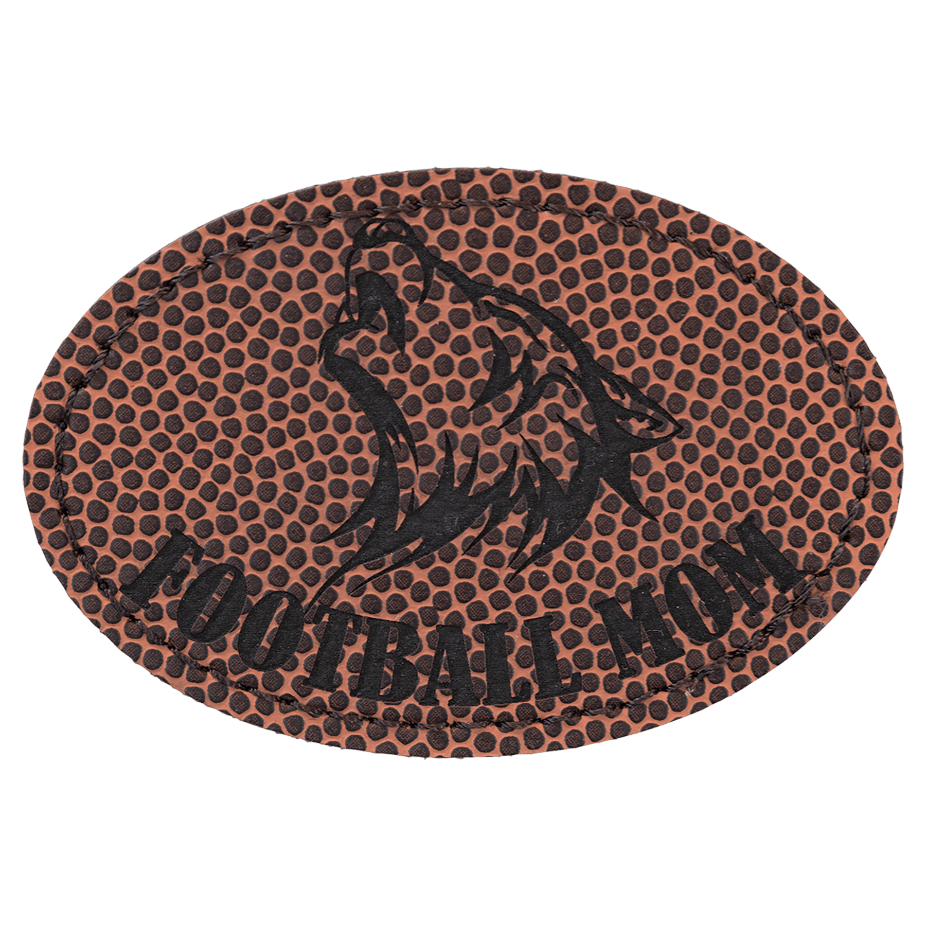 3" x 2" Oval Football Leatherette Patch with Adhesive