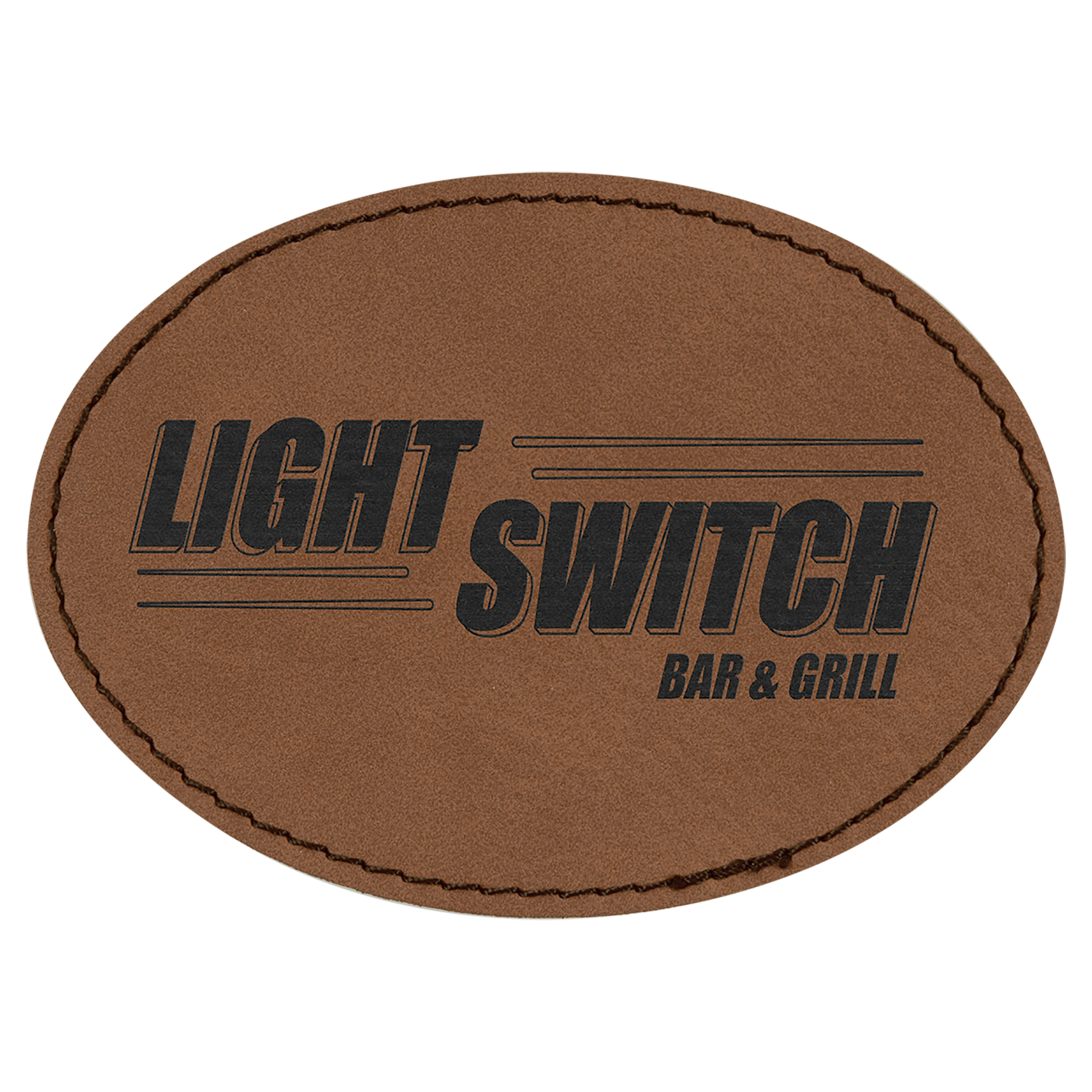3.5" x 2.5" Oval Dark Brown Leatherette Patch with Adhesive