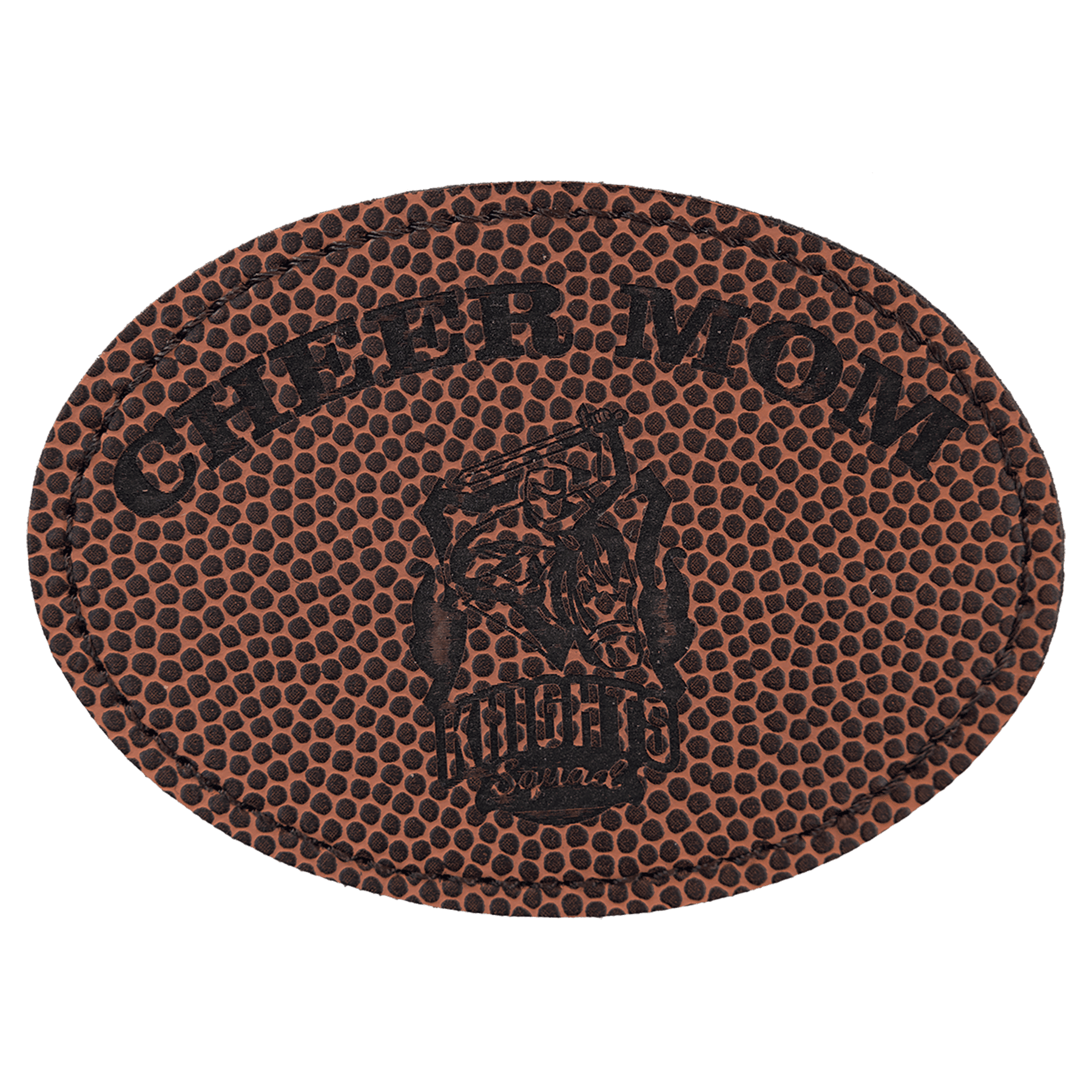 3.5" x 2.5" Oval Football Leatherette Patch with Adhesive