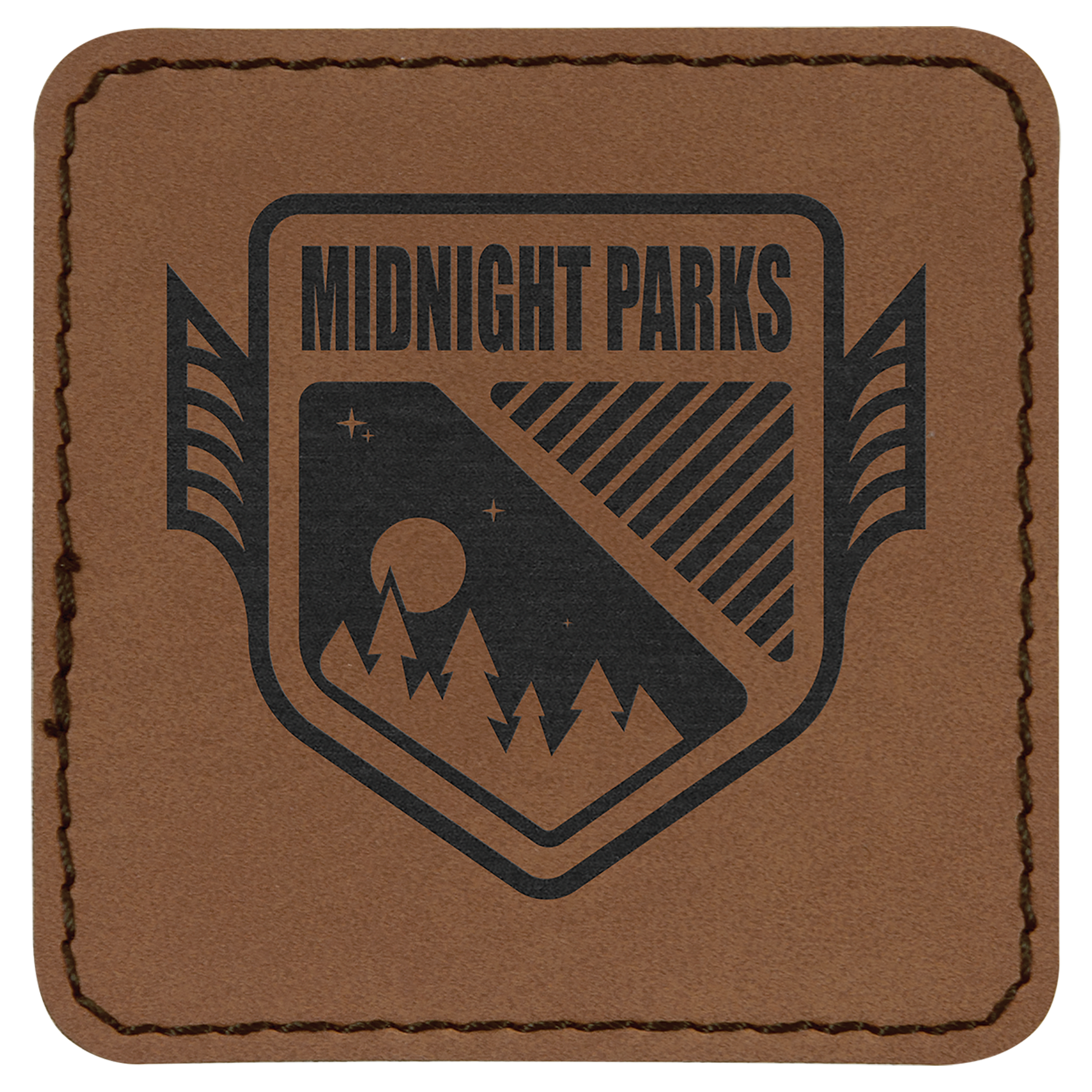2.5" x 2.5" Dark Brown Leatherette Patch with Adhesive