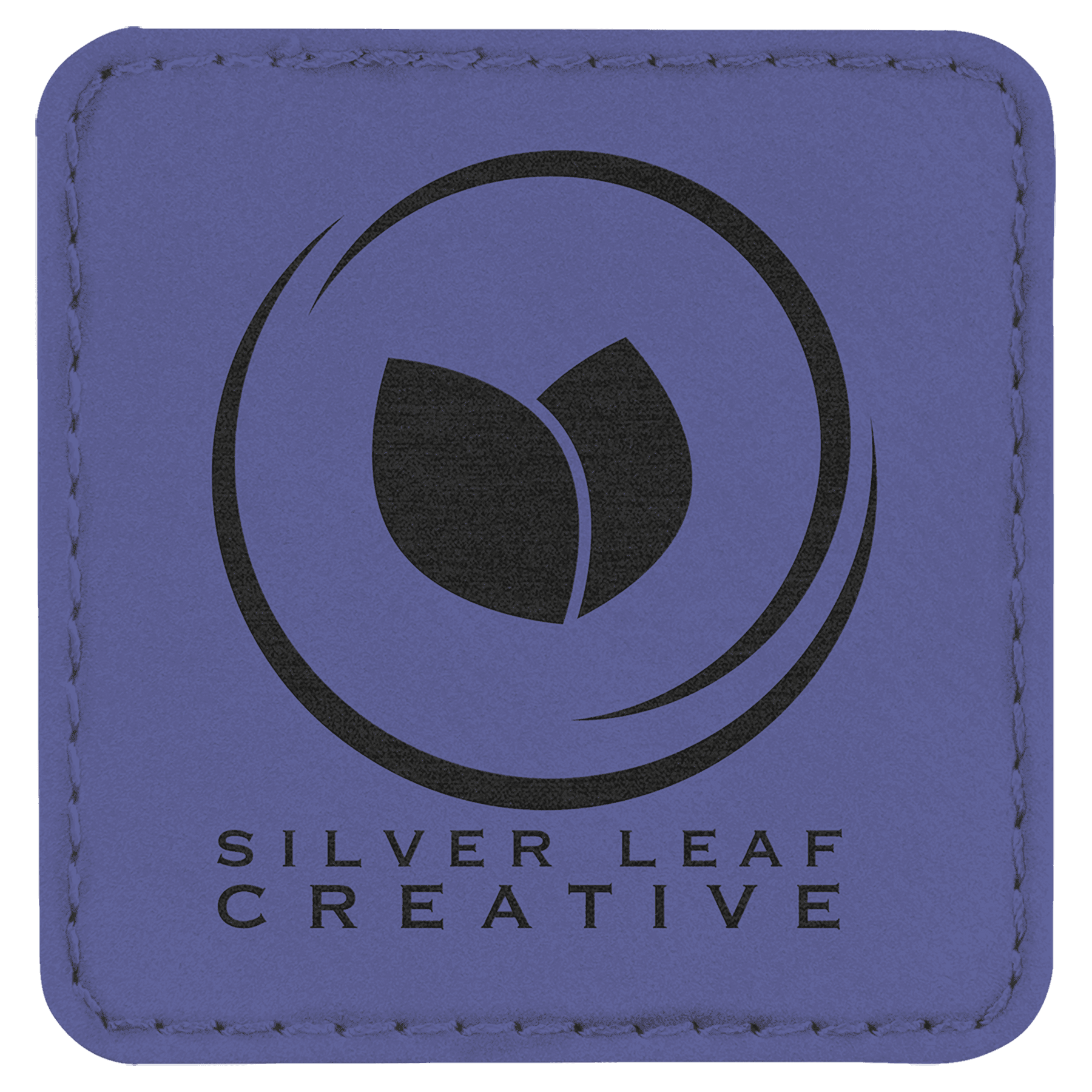 2.5" x 2.5" Square Purple Leatherette Patch with Adhesive