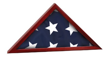 16.25" x 8.25" Rosewood Finish Flag Display Case