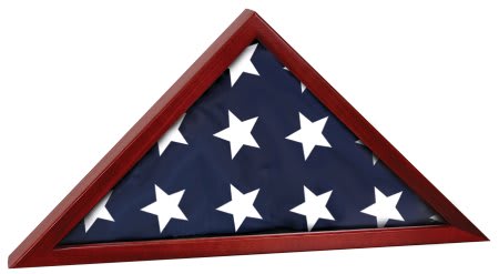 25.5" x 12.75" Rosewood Finish Flag Display Case