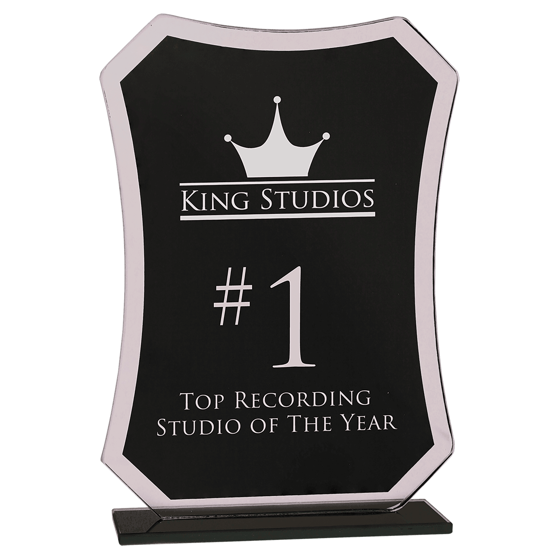 7.25" Black Rectangle Reflection Glass Award