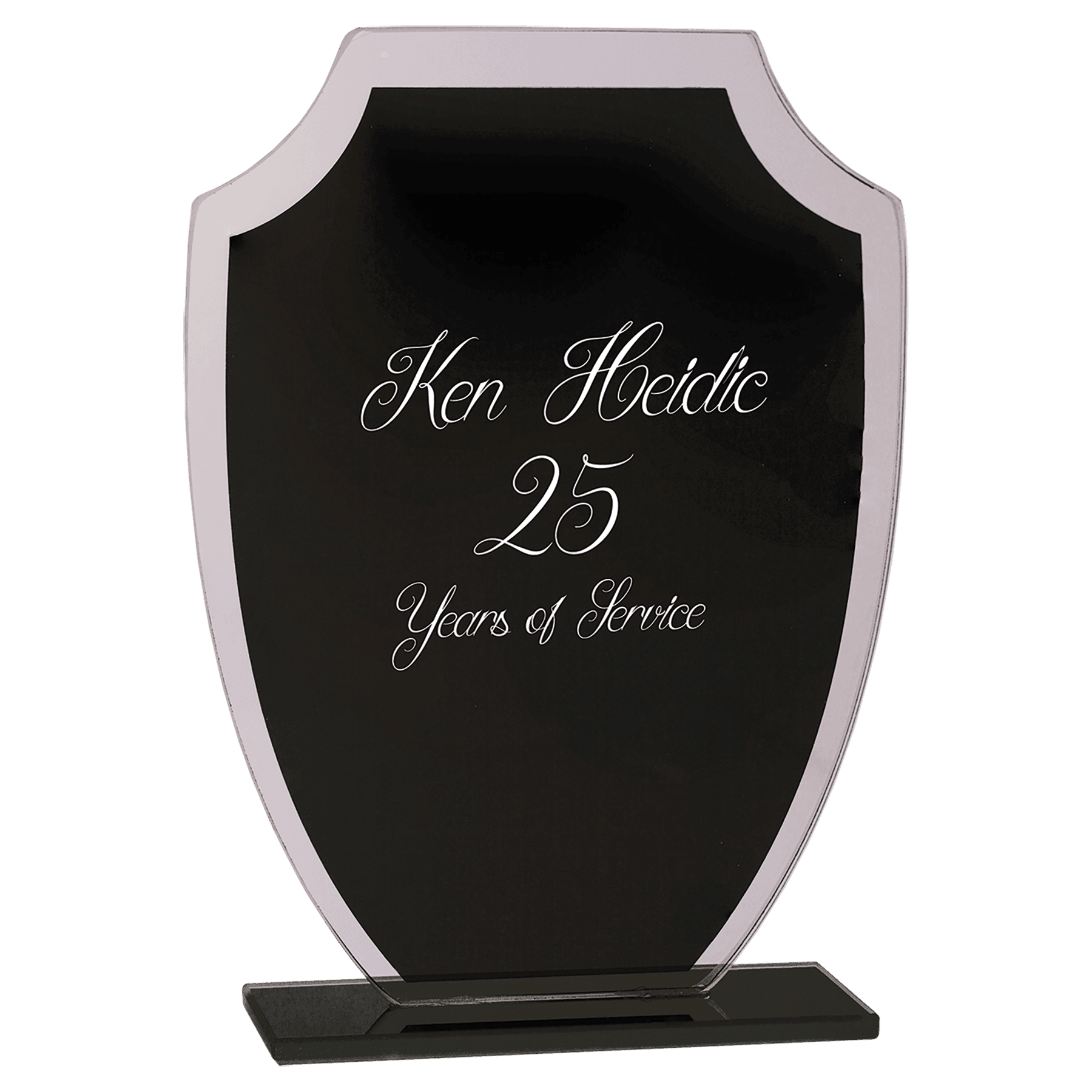 6.5" Black Shield Reflection Glass Award