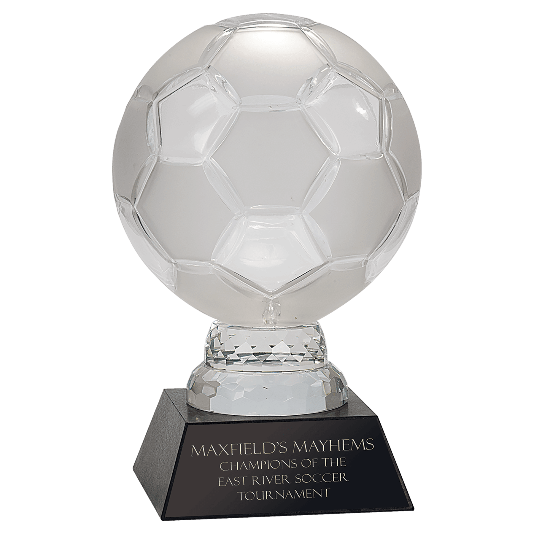 Glass Soccer Ball with Marble Base - SCR01