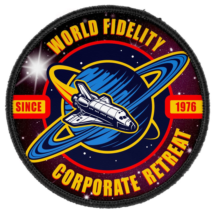 3" Round Sublimatable Patch with Adhesive & Black Border