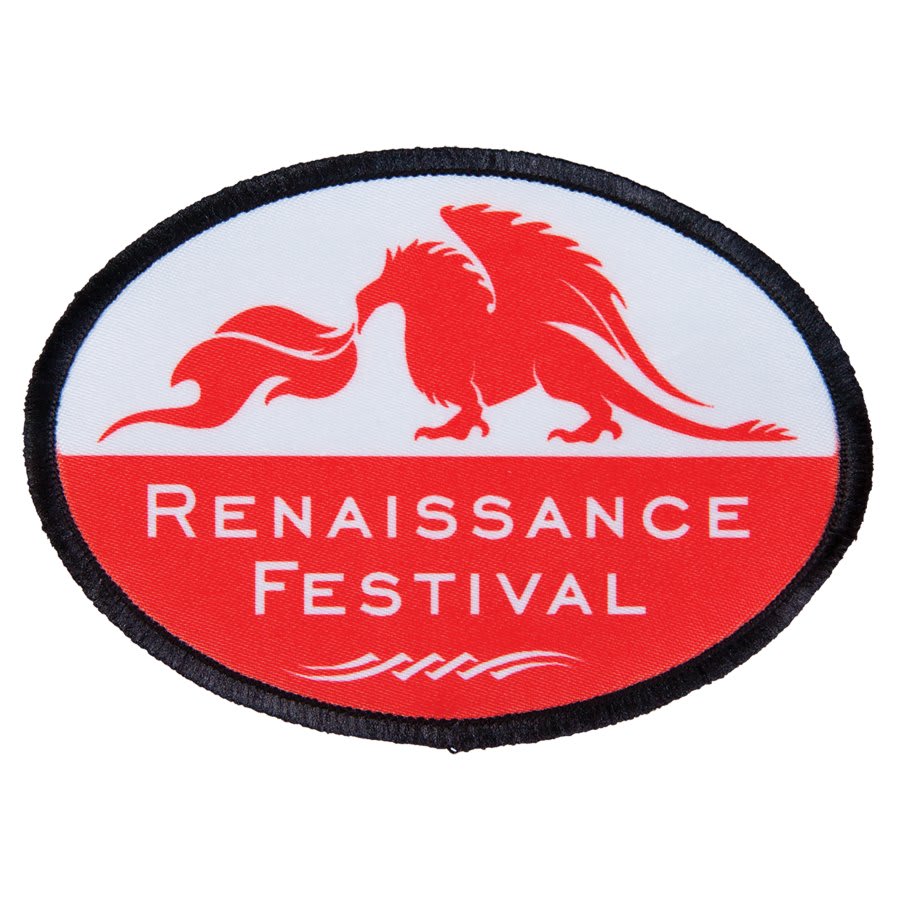 Oval Sublimatable Patch with Adhesive & Black Border