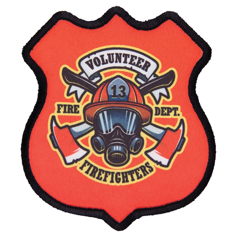 4-Point Shield Sublimatable Patch w/Adhesive & Black Border