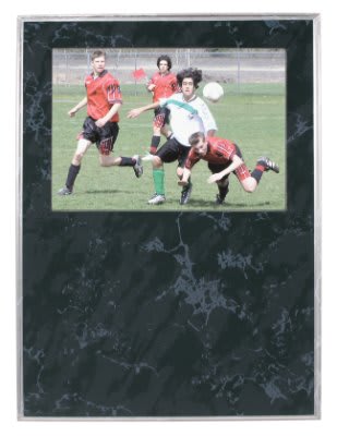 Black Marble Finish Slide-In Frame Plaque w/7" x 5" Window