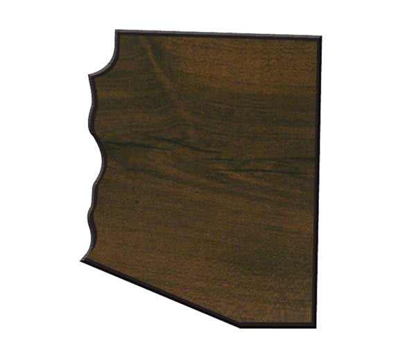 8.6" x 10.1" Walnut Finish Black Edge Arizona State Plaque