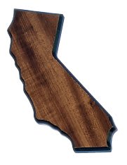 Walnut Finish Black Edge California State Plaque