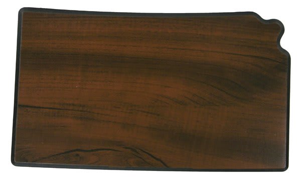 7.25" x 12.25" Walnut Finish Black Edge Kansas State Plaque
