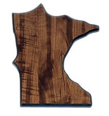 9" x 11" Walnut Finish Black Edge Minnesota State Plaque