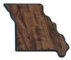9.5" x 10.5" Walnut Finish Black Edge Missouri State Plaque