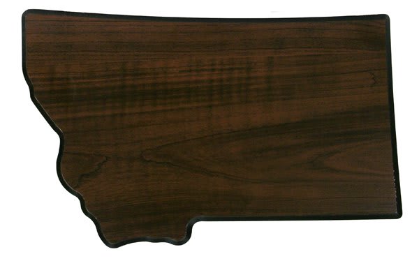 8.25" x 12" Walnut Finish Black Edge Montana State Plaque