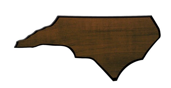 Walnut Finish Black Edge North Carolina State Plaque