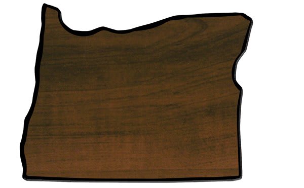 7" x 9" Walnut Finish Black Edge Oregon State Plaque